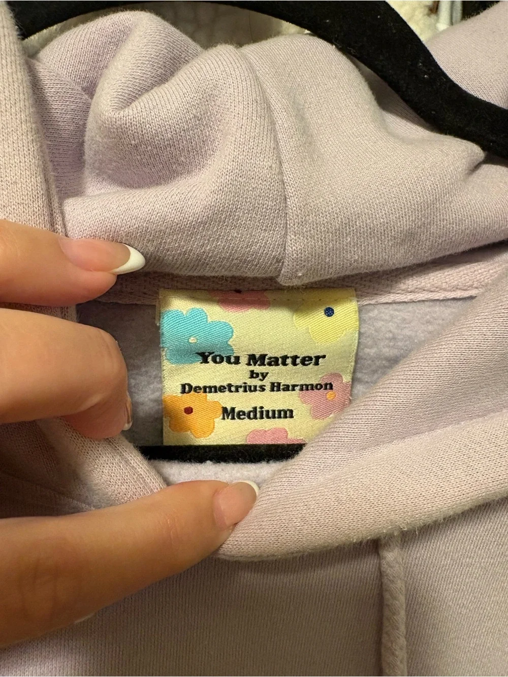 You Matter Embroidered Light Lavender Hoodie
